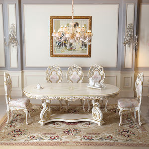 Juego de Comedor de Diseño Estilo Marquetería Francesa Nuevo Diseño Elaborado Mesa y Sillas de Comedor Muebles para Sala - Product Image 2