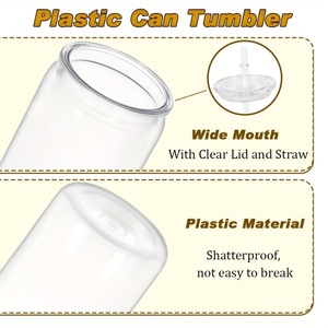 Bicchieri in Plastica Acrilica Colorati da 500ml (16oz) con Coperchio e Cannuccia per Bibite Ghiacciate, Caffè Freddo e Bubble Tea - Product Image 3