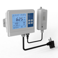 Contrôleur de dioxyde de carbone à bouton tactile et sonde de capteur NDIR pour tente de culture, jardin, contrôleur de CO2 avec câble de 5 m