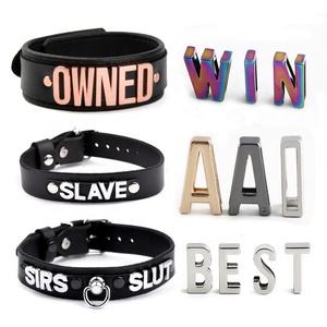 Ciondoli scorrevoli con lettere dell'alfabeto A-Z in lega di zinco, ornamenti in metallo per collari di animali domestici, braccialetti in pelle personalizzati, accessori fai da te - Product Image 6