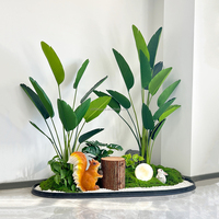 Plantes d'art vertes artificielles Effet naturel Renne Décoration vivante Plantes Cadre décoratif stabilisé Paysage de mousse préservé