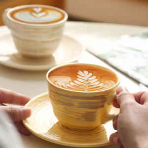 Juego <span class=keywords><strong>de</strong></span> <span class=keywords><strong>Tazas</strong></span> <span class=keywords><strong>de</strong></span> Té <span class=keywords><strong>de</strong></span> Cerámica con Diseño en Espiral, Taza y Platillo, Cerámica Gruesa con Relieve, <span class=keywords><strong>para</strong></span> Leche, Espresso, Té <span class=keywords><strong>de</strong></span> la Tarde - Product Image 5