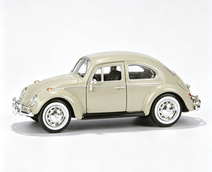 Modellino Auto Classica Retrò Europea in Scala 1:24, Compatta in Lega Pressofusa, Beige, Simulazione Vintage per Città - Product Image 3