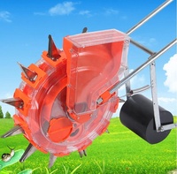 Semoir Portable Poussé à Main à 5 Becs pour Maïs, Soja, Pois, Riz, Blé, Tournesol et Sorgho