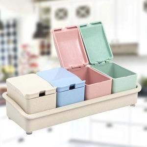 Juego de Botellas para Condimentos de Paja de Trigo, Equipo de Cocina, Salero, Caja Organizadora de Especias, Caja para Condimentos - Product Image 4