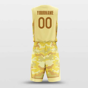 Ensemble de maillots de basket-ball jaunes personnalisables, col en V, sans manches, en polyester, unisexe, pour adultes, toutes saisons, impression sublimée - Product Image 5