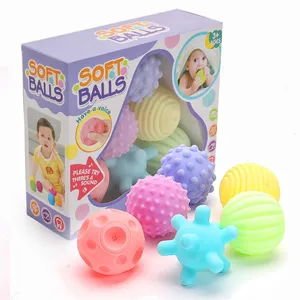 ลูกบอลพ่นน้ำสำหรับห้องน้ำเด็ก6ชิ้น,ของเล่นอาบน้ำลูกบอลนวดมือปริศนาเพื่อการเรียนรู้ขั้นต้นของเล่นในห้องน้ำสำหรับเด็ก