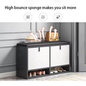 Modern MDF <b>Shoe</b> Rack Footstool Cushion <b>Space</b>-<b>Saving</b> Foldable Home Hospital Hotel Use - Product Image 4