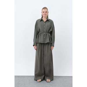 Conjunto de Pantalones Oxford para Mujer Mango, Manga Larga, Estilo Normcore Minimalista, para Todas las Temporadas, Ecológico, Negro 14335TKS - Product Image 3