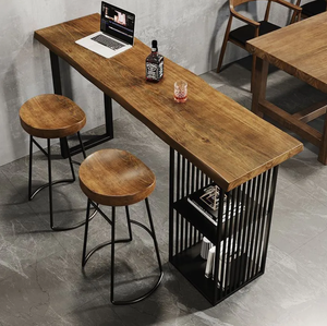 شرفة من الخشب الصلب مع أقدام عالية تصميم حديث للمنزل والمطبخ للاستخدام التجاري والمطاعم - Product Image 2