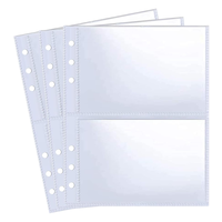 Protège-pages transparents A5 pour classeur, 2,6 x 4,9 po, recharge d'album photo à 1 pochette, cartes pour classeur à 6 anneaux, cartes photo et espèces personnalisables