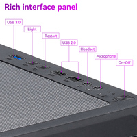 Gabinete AntarcChill Gaming ATX Mid Tower con Panel de Vidrio Templado Airflow, Iluminación RGB, Compatible con Placas Base ATX Completas para PC Gaming