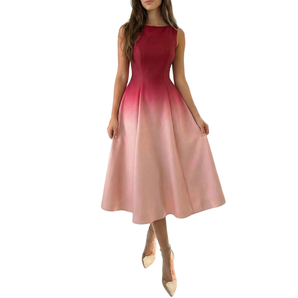 Red Ombre Dress - 2025 New Design Sleeveless Maxi