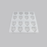 Vente flash - Moule à chocolat transparent en forme de cœur pour mousse, gelée, pralines, bonbons, en plastique PP
