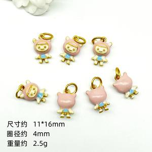 Милые 3D-эмалевые подвески в виде панды, позолоченные, для изготовления украшений своими руками, с цирконием, для ожерелий, серег, браслетов - Product Image 6