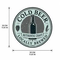 Plaque Métallique Gaufrée Vintage pour Bar à Domicile, Décoration Murale Artisanale pour Bière Artisanale Locale, Personnalisable OEM, Vente en Gros Directe Usine