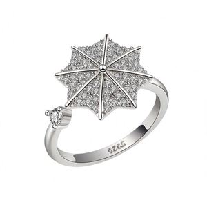 Anillo Giratorio Ajustable con Diamantes CZ en Forma de Paraguas, Anillo Antiestrés para Aliviar la Ansiedad y el Estrés - Product Image 5