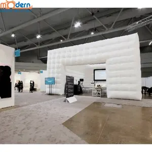 공장 직접 흰색 LED 지붕없는 풍선 곡선 벽 에어 박서 큐브 텐트 파티 또는 이벤트