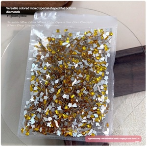 Vente en gros usine – Breloques pour ongles 3D à fond plat, couleur champagne, effet bling-bling, assortiment de diamants 1440 - Product Image 5