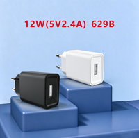 Chargeur mural EU 12W série 629, compact, adaptateur secteur USB 5V 2.4A, chargeur de téléphone universel pour voyage, OEM ODM, vente en gros, usine