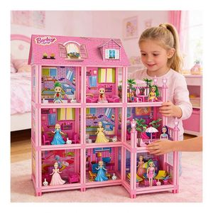 บ้านเด็กเล่นในฝันพร้อมสระว่ายน้ำ ระเบียง สไลเดอร์ ลิฟต์ เฟอร์นิเจอร์ ของเล่นเสริมสร้างจินตนาการ ของขวัญสำหรับครอบครัว - Product Image 2