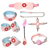 Jiuai Ensemble d'infirmière sexy de huit pièces pour adultes pour le sexe alternatif des hommes et des femmes comprend des uniformes Bondage Gear Sm Products