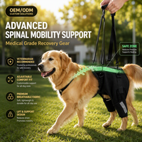 Harnais universel réfléchissant en polyester solide pour chien, soutien de la colonne vertébrale, aide à la mobilité post-opératoire et à l'arthrite, ressort à mémoire de forme, respirant