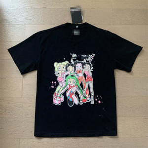 เสื้อยืดโอเวอร์ไซส์ทรงบ็อกซี่ แขนเสื้อแบบดรอปโชว์เดอร์ ผ้าหนา ซักย้อมแบบแอซิดวอช สไตล์วินเทจ สตรีทแวร์  สำหรับใส่กราฟิกหรืองานพิมพ์ลายตามสั่ง - Product Image 4