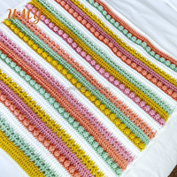 Couverture pour bébé en tricot, couverture d'emmaillotage douce et chaude, crochet à pompons, motif arc-en-ciel, coton 300TC, écologique, unisexe pour garçons