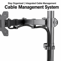 Nouveau support de moniteur de bureau à bras unique, entièrement articulé, inclinable et pivotant, ergonomique, en métal noir, charge 10 kg, prix de gros