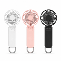 Ventilateur pliable portatif, moteur DC rechargeable 2400mAh, 5 niveaux de vitesse, faible bruit, longue autonomie pour les voyages et les activités de plein air
