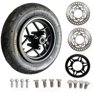Lot de 2 pneus tout-terrain robustes pour VTT/UTV 90/90-10 & 100/90-10 avec jantes en aluminium argentées de 10 pouces, résistants aux crevaisons - Product Image 5