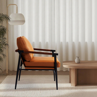 Fauteuil moderne en cuir artificiel orange pour le salon et la salle à manger Chaises de salle à manger Fauteuil canapé en simili cuir artificiel