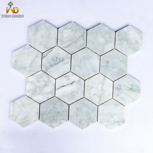 Mosaïque hexagonale moderne en marbre blanc de Carrare, mosaïque en pierre en nid d'abeille <span class=keywords><strong>pour</strong></span> les murs et les sols de la salle de bain et de la <span class=keywords><strong>douche</strong></span> - Product Image 1