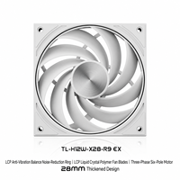 Thermalright TL-H12W-X28-R9 EX Ventilateur Boîtier Blanc 120mm 28mm LCP PWM 3000RPM PC Double Roulement à Billes