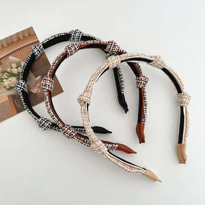 طوق شعر إسفنجي عقد تقليدي مخصص طوق شعر عقد ريترو أمريكي للجامعات طوق شعر بعقدة عريضة طوق رأس جديد للفتيات - Product Image 3