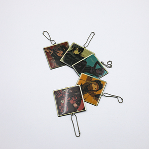 <b>Anime</b> Cartoon Character Cute Girl Boy Photo Picture Bag Tag <b>Keychain</b> Charm Fans Gift <b>Keychain</b> with Bead Chain - Product Image 3