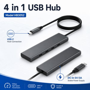 <span class=keywords><strong>Hub</strong></span> USB 3.<span class=keywords><strong>2</strong></span> Gen <span class=keywords><strong>2</strong></span> 10 Gbps, 4 ports, type C, séparateur 4 en 1, adaptateur multiport USB-C pur avec port d'alimentation 5V 3A pour ordinateur portable - Product Image 4