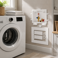 Boîtier de sortie pour machine à laver CUPC NSF 372 sans plomb, conforme à la norme NSF 61, avec vannes à boisseau sphérique, raccord rapide 1/2 pouce x 3/4 pouce MHT