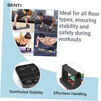 Plateforme d'entraînement portable pour abdominaux, pliable, réglable, pour la maison, avec barre de pompes et support de dips
