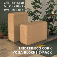 Syntus Kork Yoga Block & Gurt Set 2-teilig Hochdichte Weiche Rutschfeste Yoga-Blöcke 9x6x4 Zoll 8FT Metall D-Ring Gurt für Pilates