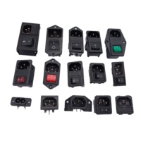 Saklar Inlet CUL TUV CQC untuk Penggunaan Rumah Sakit, Dudukan Sekring Ganda yang Dapat Diganti, 10A 250V IEC C14, Modul Soket Masukan Daya AC