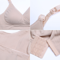 Sous-vêtements de maternité sans couture, respirants, écologiques, à motif uni, tricotés, pour allaitement facile, sans armatures, pour le sommeil - Vente en gros