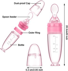 <span class=keywords><strong>Biberon</strong></span> cuillère en silicone pour bébé, distributeur d'aliments pour nourrissons de 0 à 24 <span class=keywords><strong>mois</strong></span> avec base de maintien pour la distribution et l'alimentation - Product Image 2