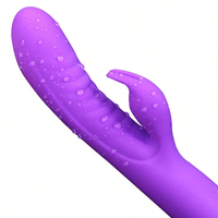 USB-Aufladbarer Silikon Realistischer Vibrierender Dildo G-Punkt Klitoris-Stimulator Fingerähnliche Bewegung Wellen-Rabbit-Vibrator für Frauen