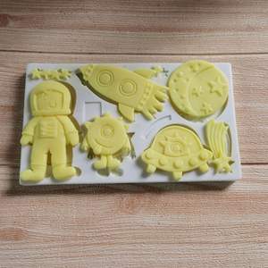 Moules à Fondant d'astronaute, fusée, espace robotique, avion, moules en Silicone pour <span class=keywords><strong>la</strong></span> décoration <span class=keywords><strong>de</strong></span> gâteaux, moule à chocolat - Product Image 6