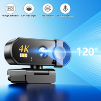 Kamera Web CMOS USB 4K dengan Mikrofon Autofokus untuk PC Laptop Live Streaming Panggilan Video