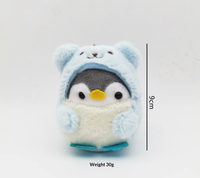 Peluche en polyester transfrontalière, modèle Pingouin 1002, pour machine à griffes, idéale pour sacs d'école, breloques de sac, ou comme petit ours pour couples