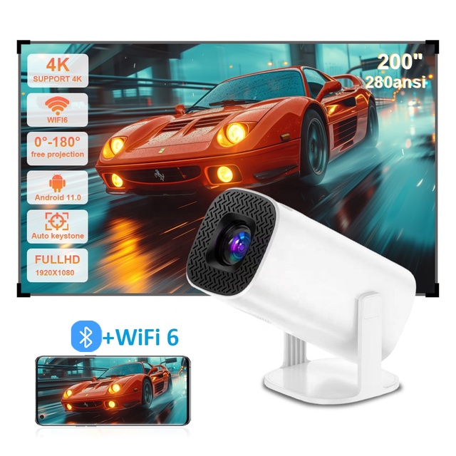 Factory Price Smart Projector P30 HY300 Quad-core 2.4G+5G Ultra Fast Wireless BT4.0 4K HD Android 11 Mini Wifi Projector
