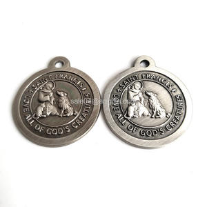 Médaille de protection des animaux de compagnie Saint François d'Assise, Saint François bénisse et protège mon animal de compagnie - Product Image 2